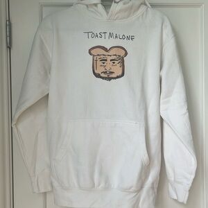 Men’s medium white hoodie with custom Toast Malone